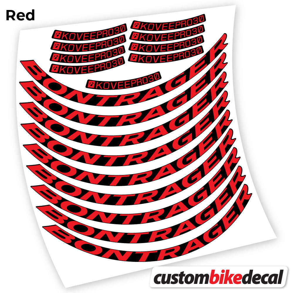 Adesivi Cerchi MTB Bontrager Kovee PRO 30 in vinile - Rosso