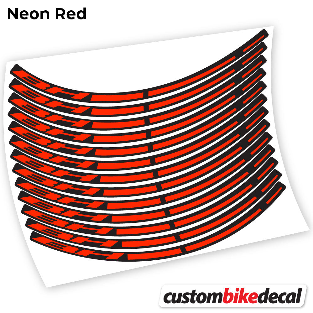 Adesivi Cerchi MTB BH in vinile - Rosso Neon