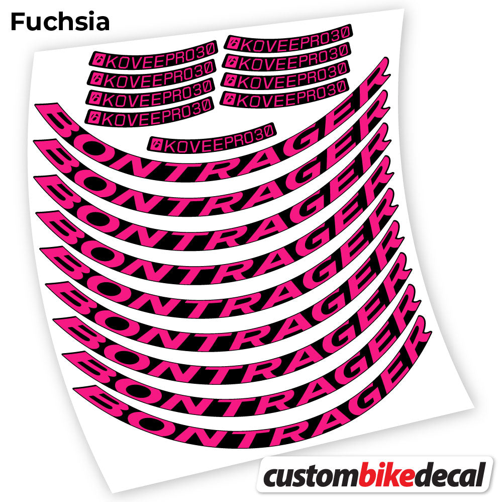 Adesivi Cerchi MTB Bontrager Kovee PRO 30 in vinile - Fucsia
