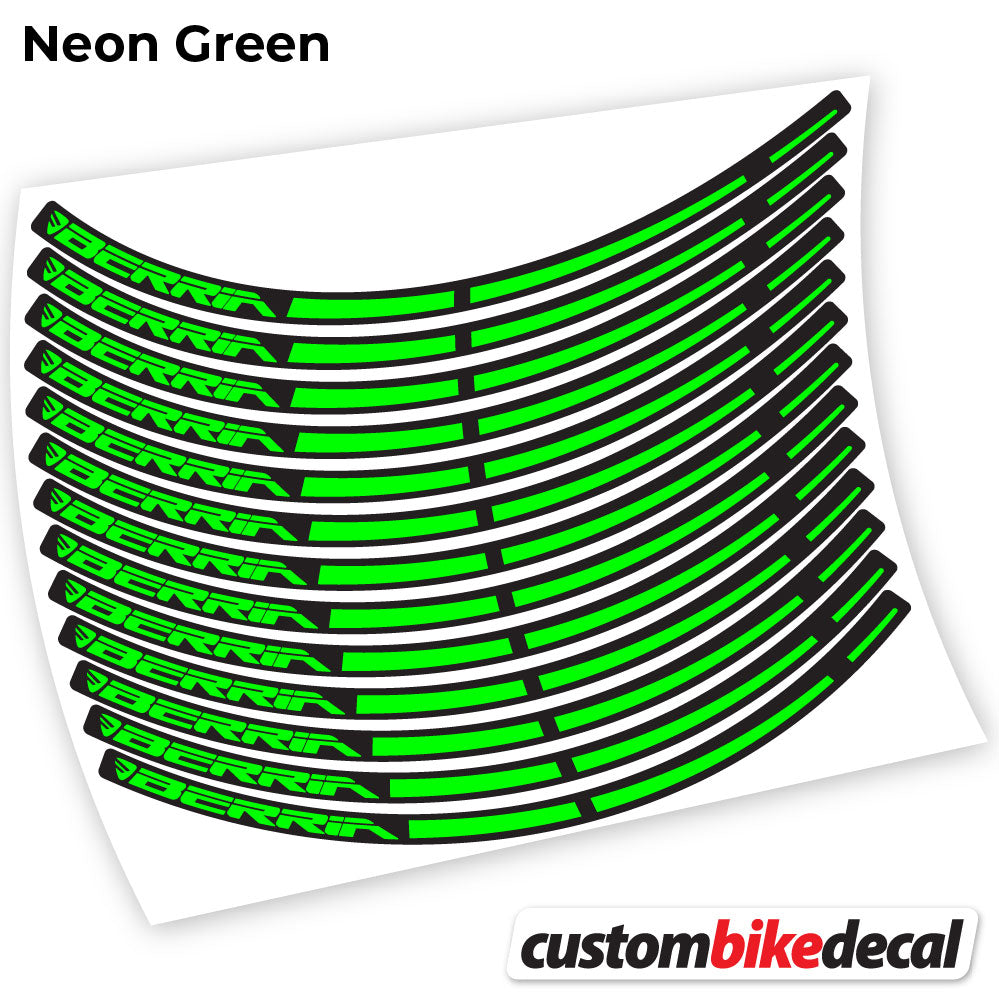 Adesivi Cerchi MTB Berria in vinile - Verde Neon