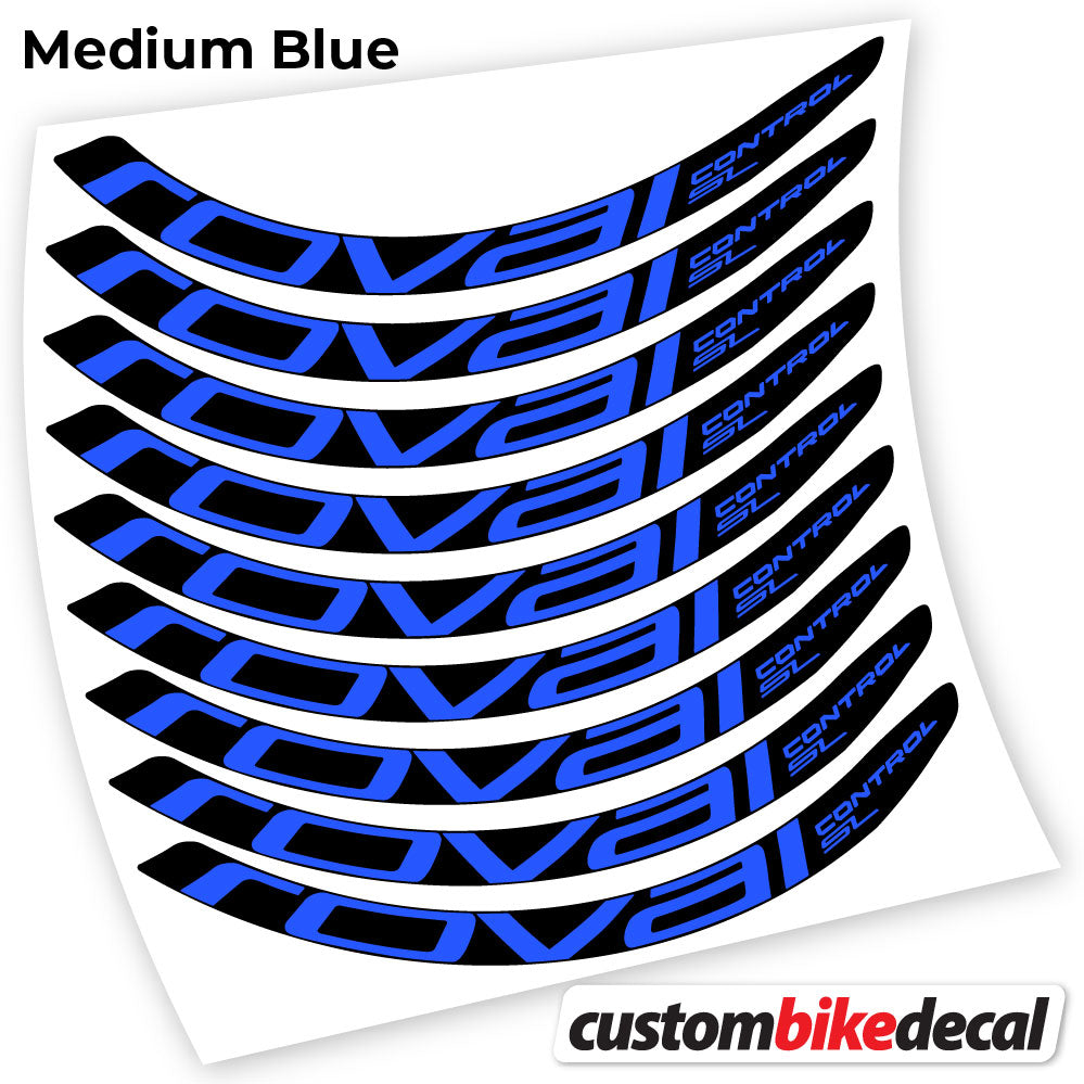 Adesivi Cerchi MTB Roval Control SL in vinile - Blu Medio