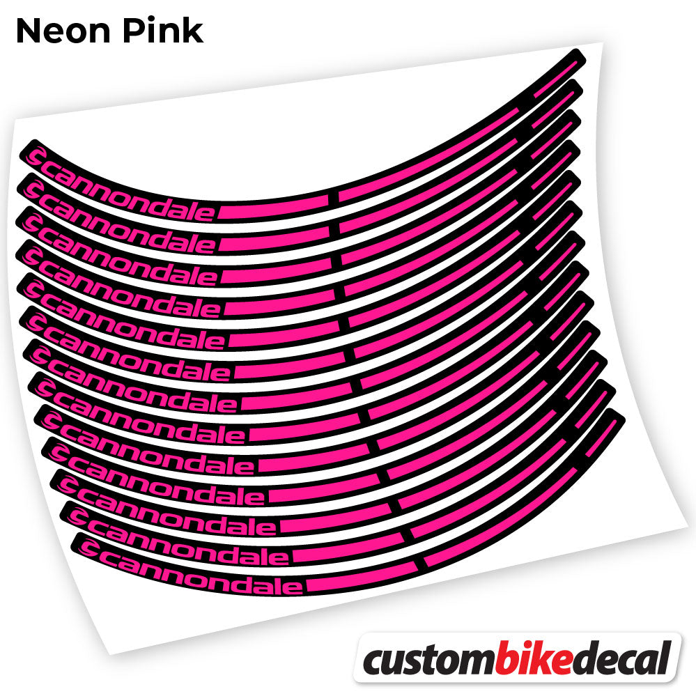 Adesivi Cerchi MTB cannondale in vinile - Rosa Neon
