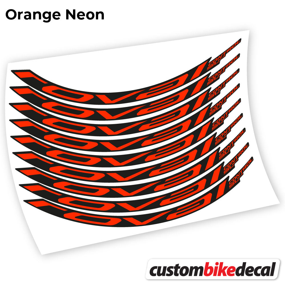 Adesivi Cerchi MTB Roval Control SL 2021 in vinile - Arancione Neon
