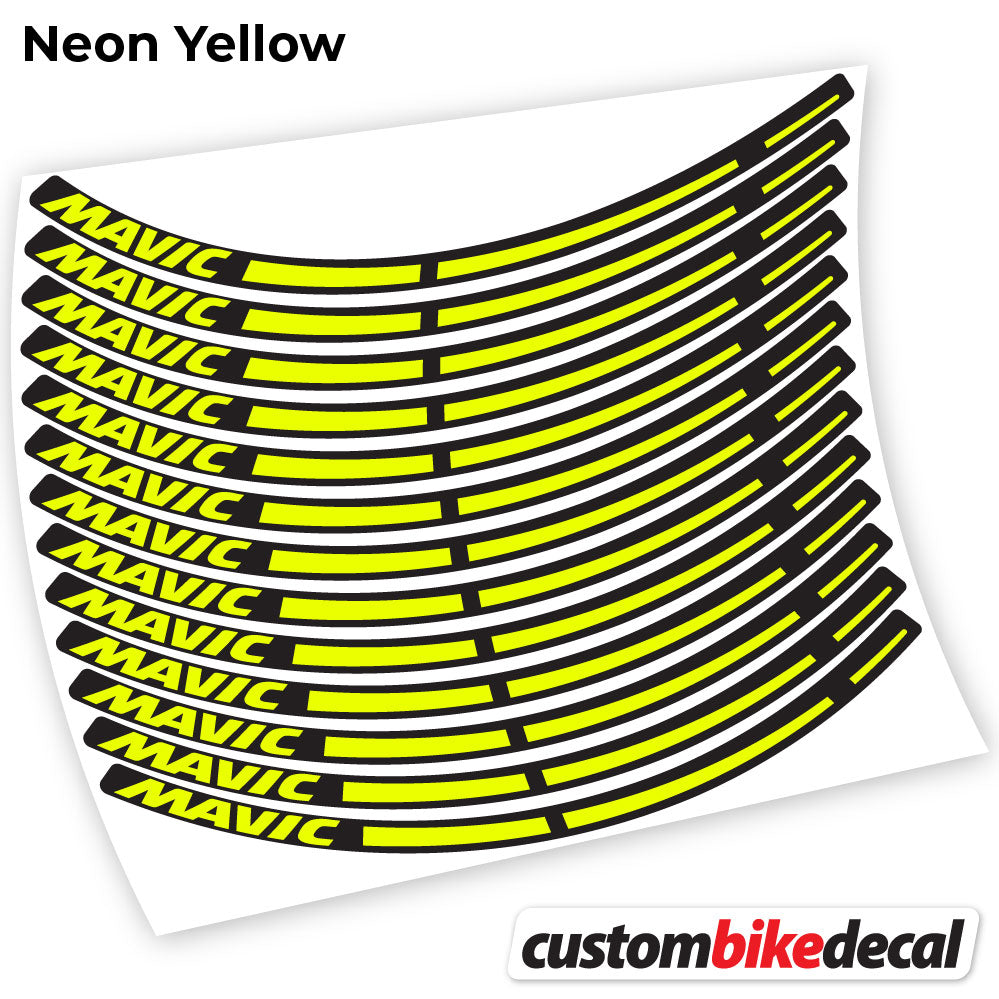 Adesivi Cerchi MTB Mavic in vinile - Giallo Neon