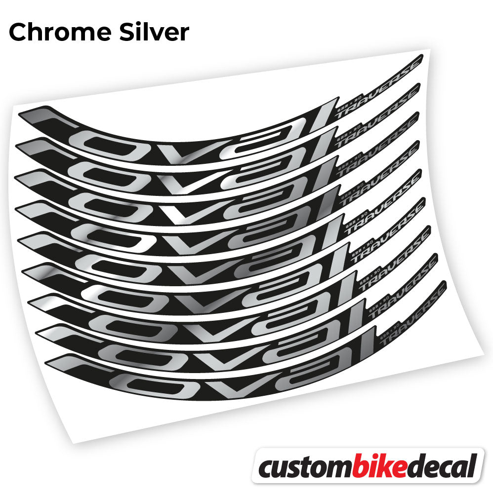 Adesivi Cerchi MTB Roval Traverse Carbon 2021 in vinile - Argento Cromato
