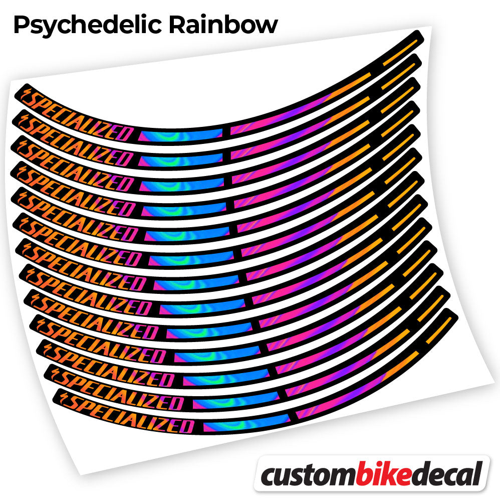 Adesivi Cerchi MTB Specialized in vinile - Arcobaleno Psichedelico