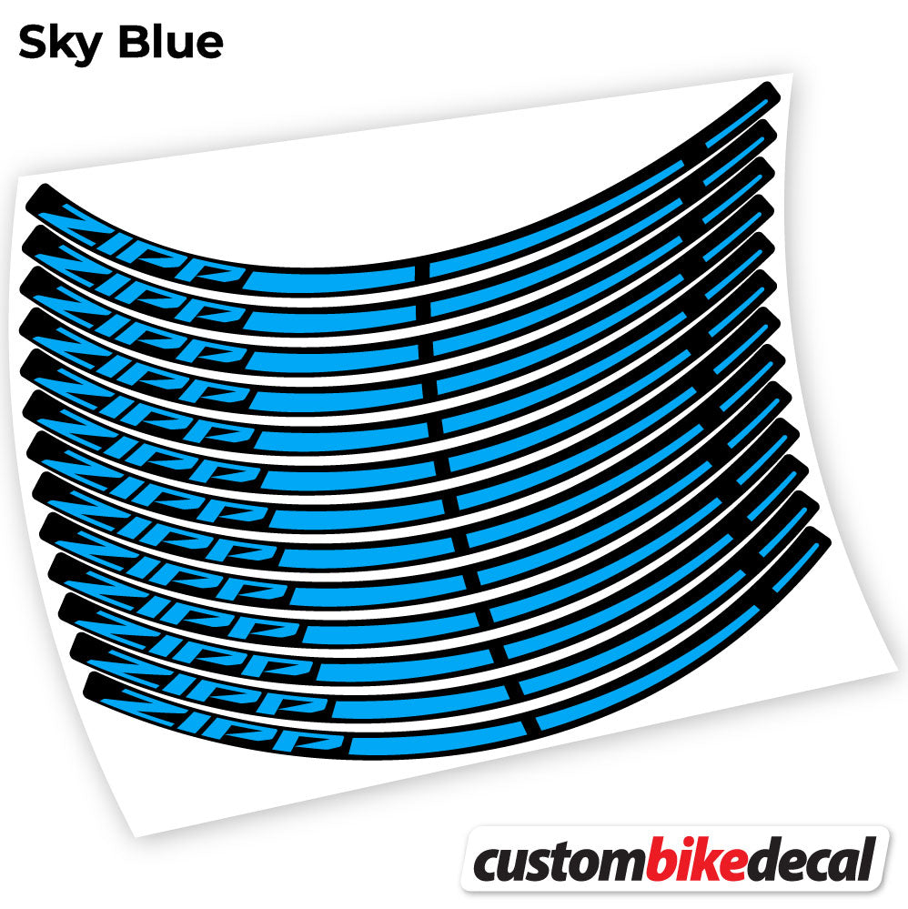 Adesivi Cerchi MTB Zipp in vinile - Azzurro Cielo