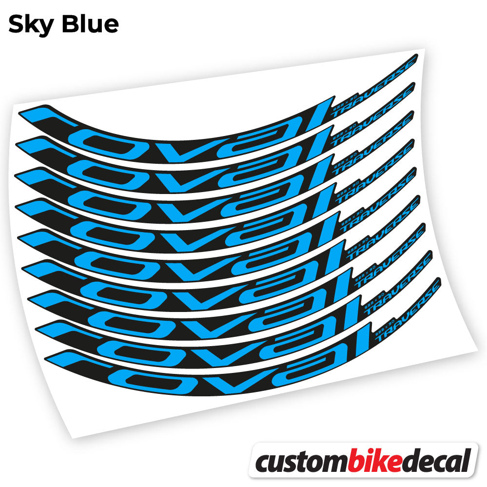 Adesivi Cerchi MTB Roval Traverse Carbon 2021 in vinile - Azzurro Cielo