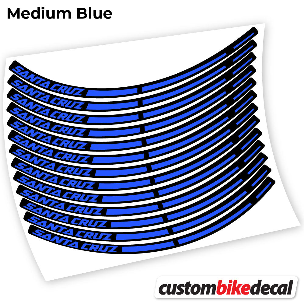 Adesivi Cerchi MTB Santa Cruz Bikes in vinile - Blu Medio