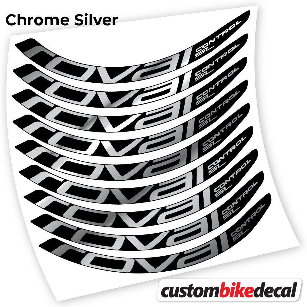 Adesivi Cerchi MTB Roval Control SL in vinile - Argento Cromato