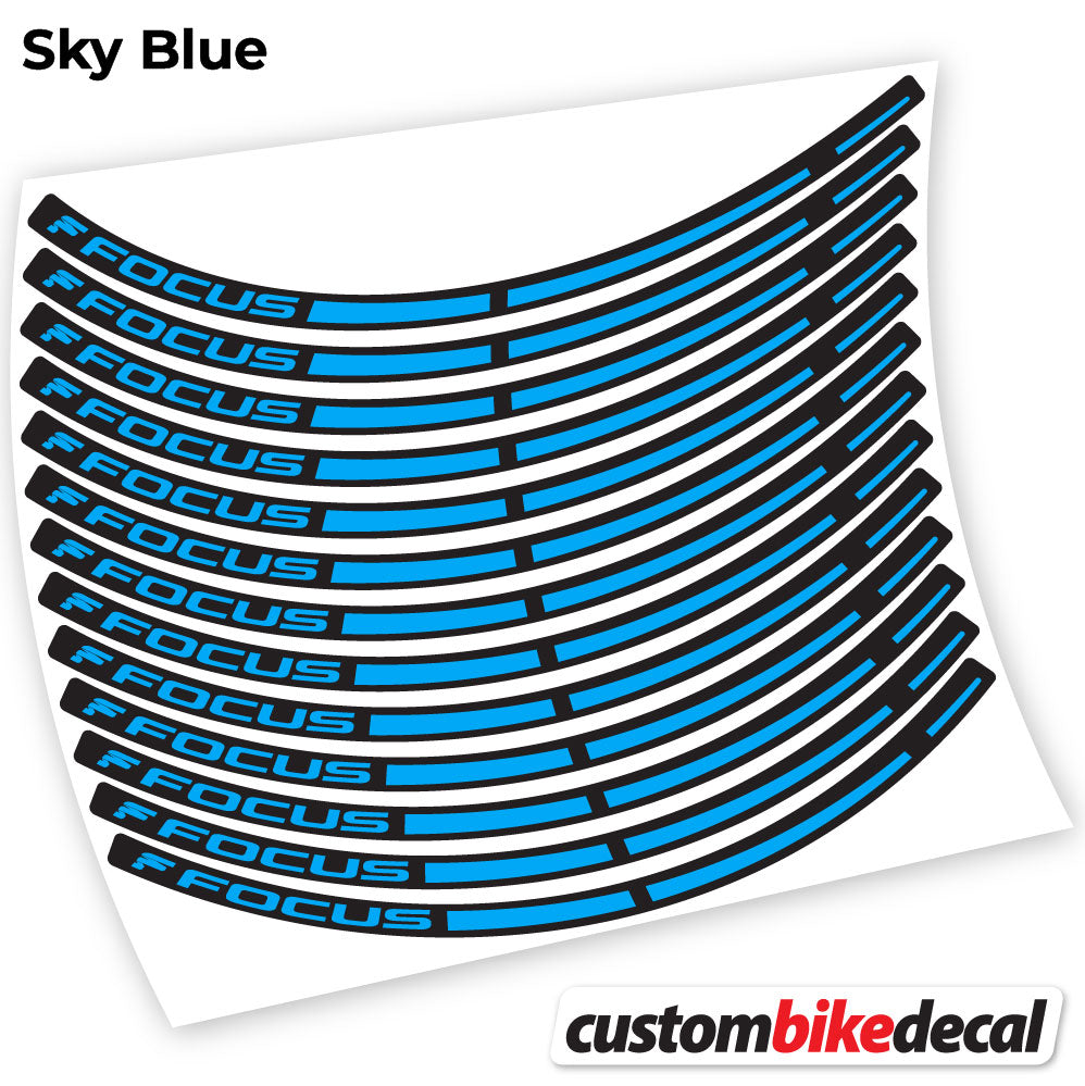 Adesivi Cerchi MTB Focus in vinile - Azzurro Cielo