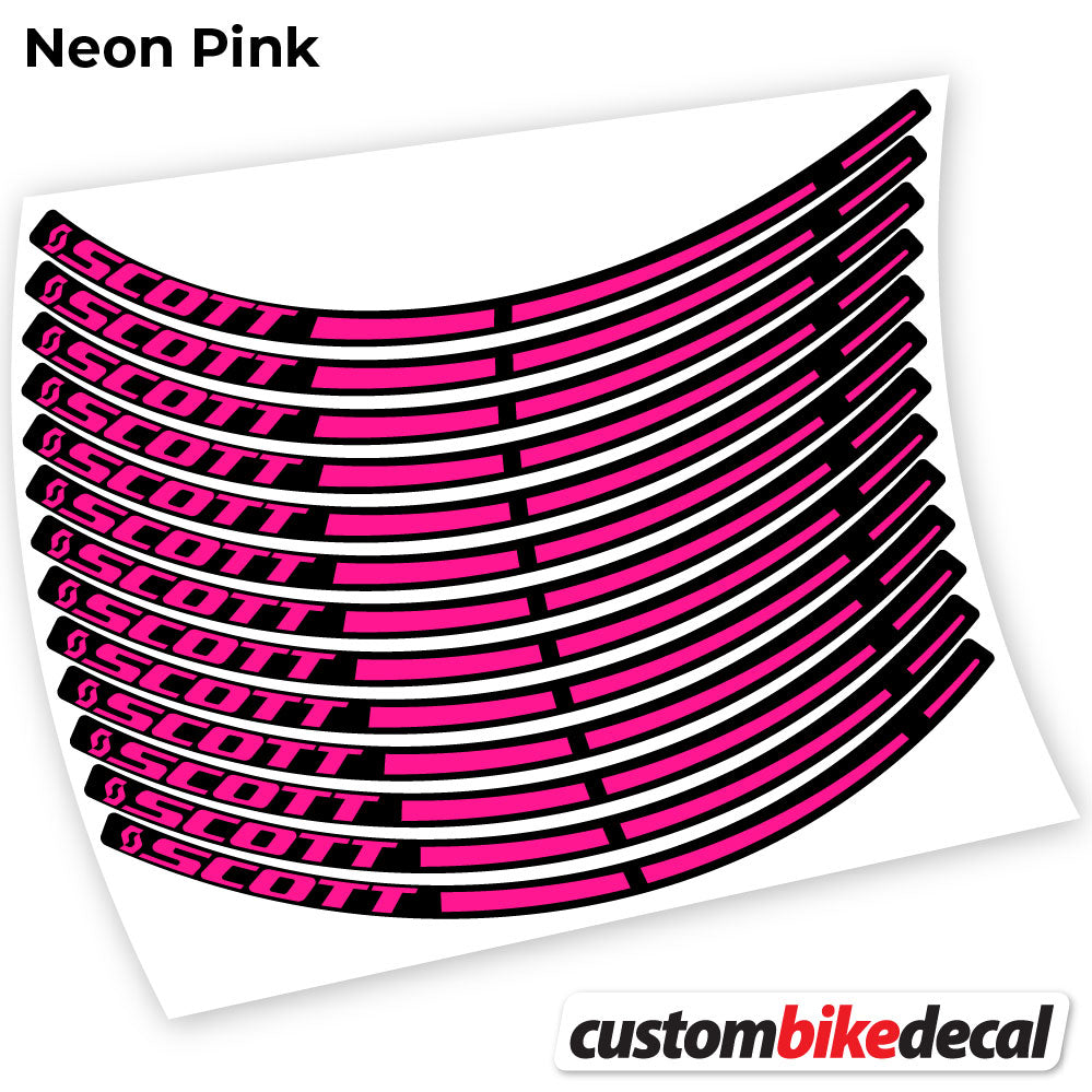 Adesivi Cerchi MTB Scott in vinile - Rosa Neon