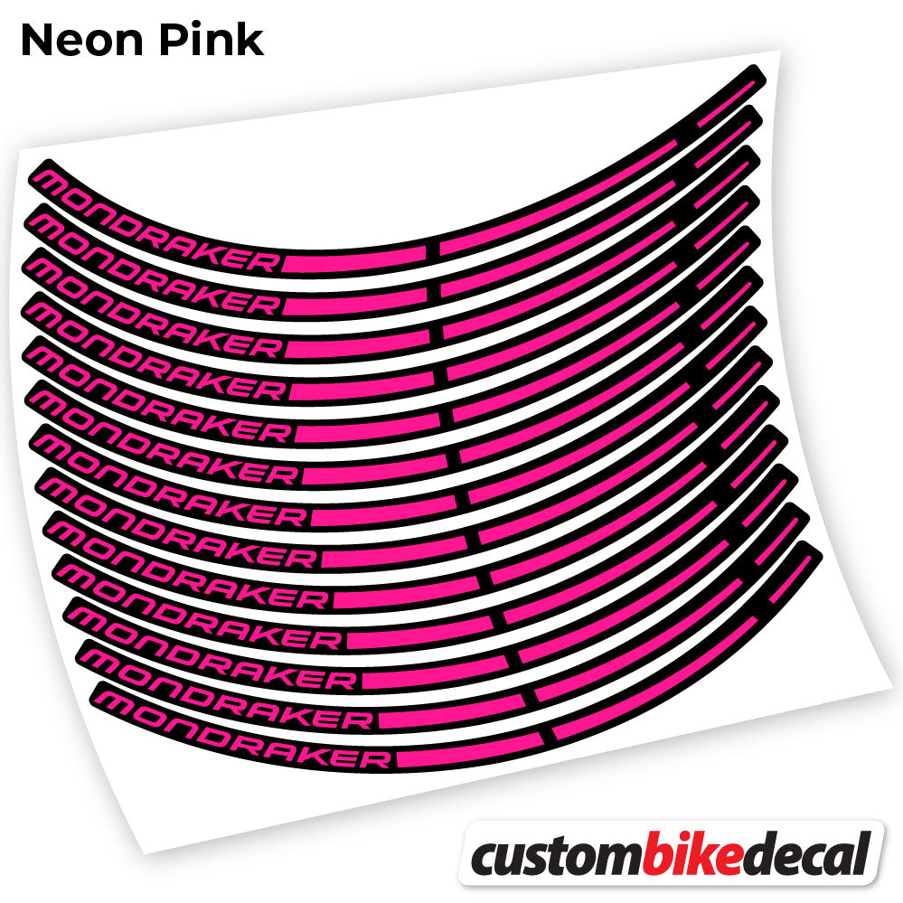 Adesivi Cerchi MTB Mondraker 29" in vinile - Rosa Neon