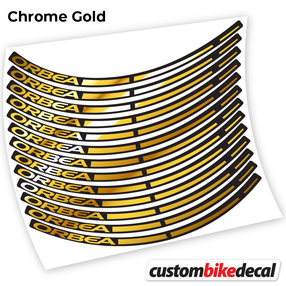 Adesivi Cerchi MTB ORBEA in vinile - Oro Cromato