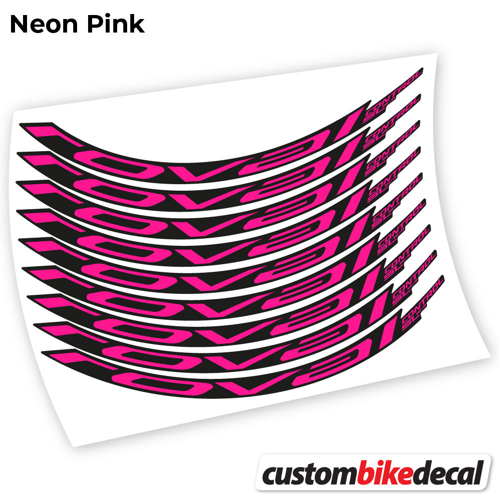 Adesivi Cerchi MTB Roval Control SL 2021 in vinile - Rosa Neon