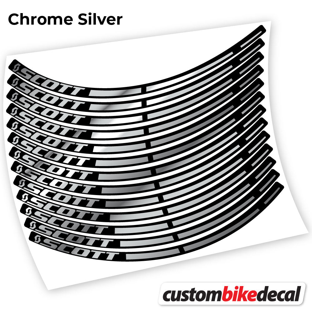 Adesivi Cerchi MTB Scott in vinile - Argento Cromato