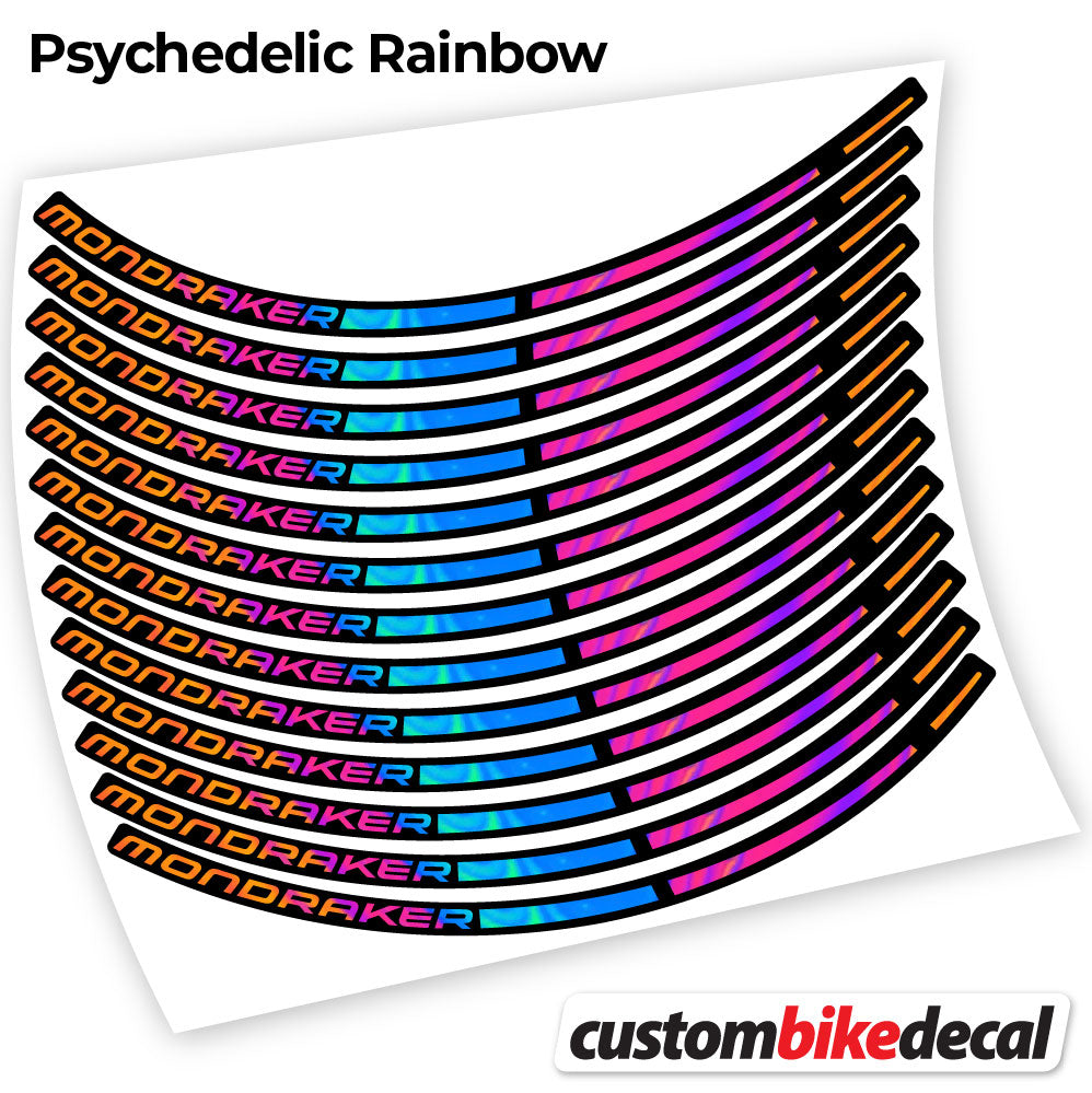 Adesivi Cerchi MTB Mondraker 29" in vinile - Arcobaleno Psichedelico