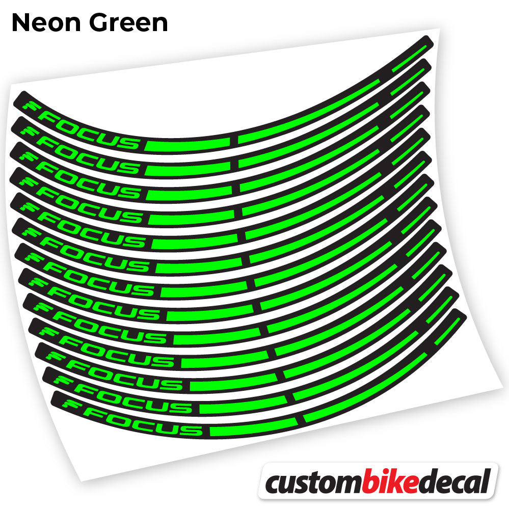 Adesivi Cerchi MTB Focus in vinile - Verde Neon