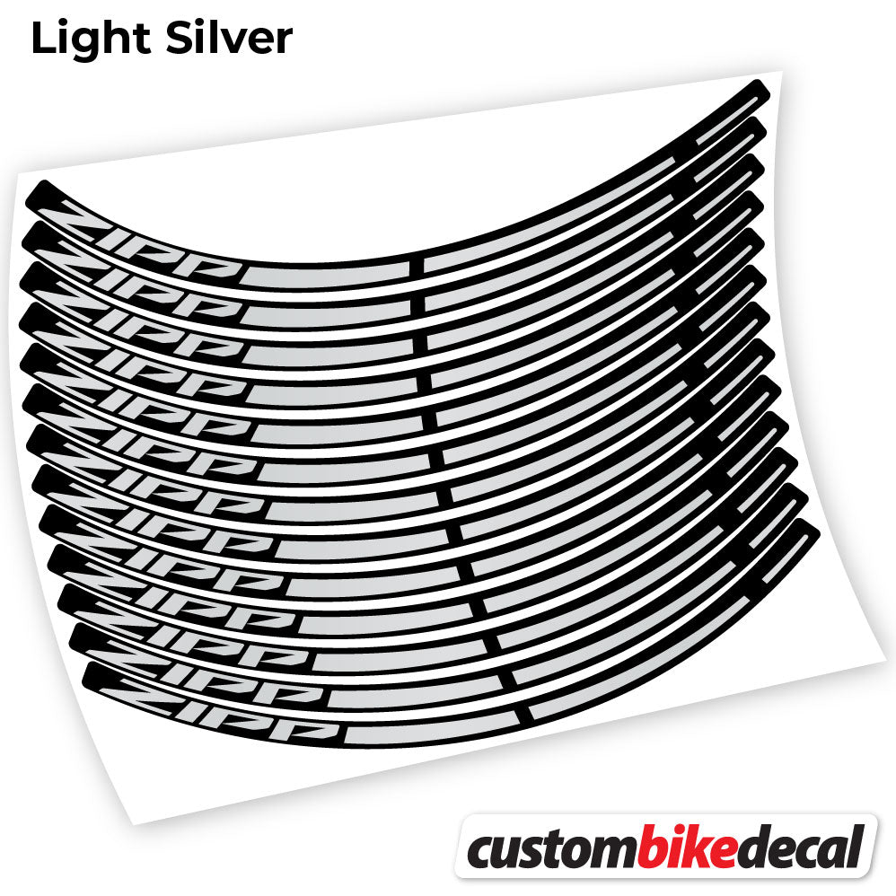 Adesivi Cerchi MTB Zipp in vinile - Argento Chiaro