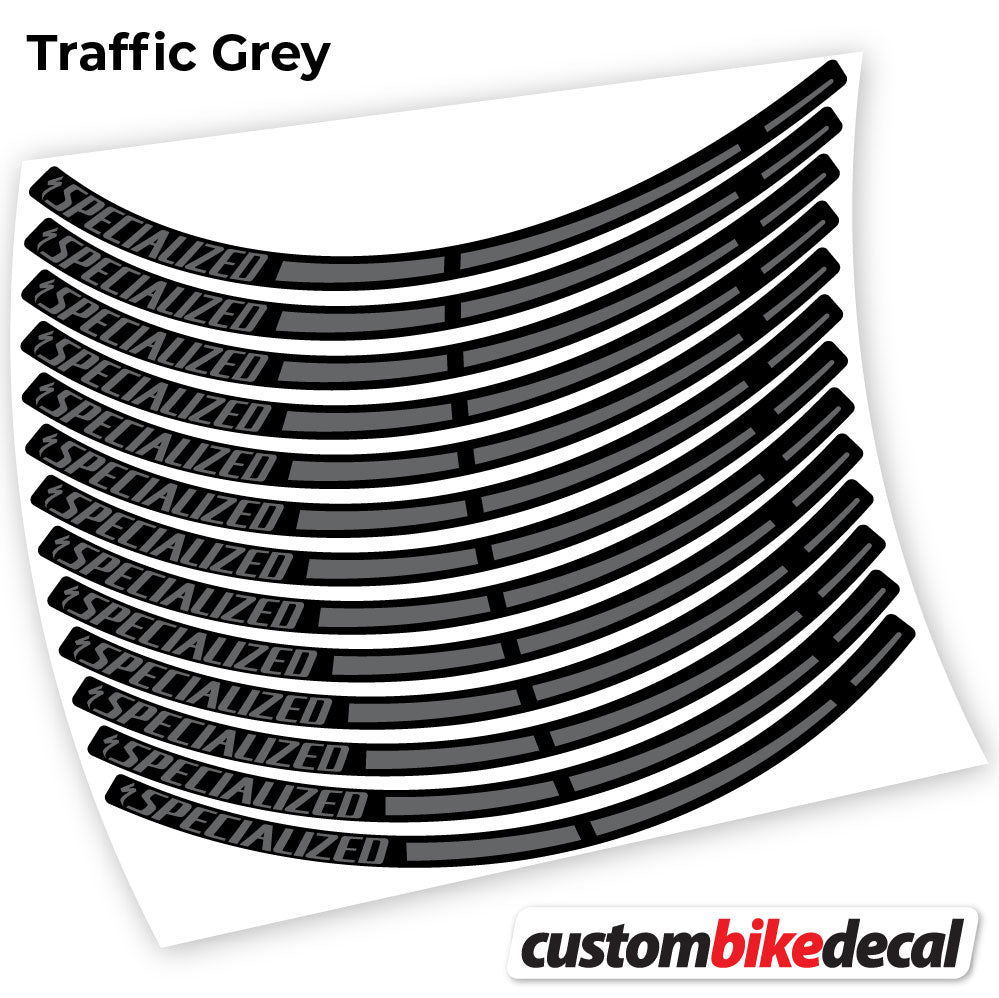 Adesivi Cerchi MTB Specialized in vinile - Grigio Traffico