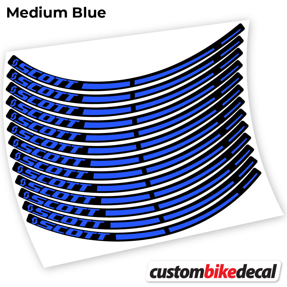 Adesivi Cerchi MTB Scott in vinile - Blu Medio