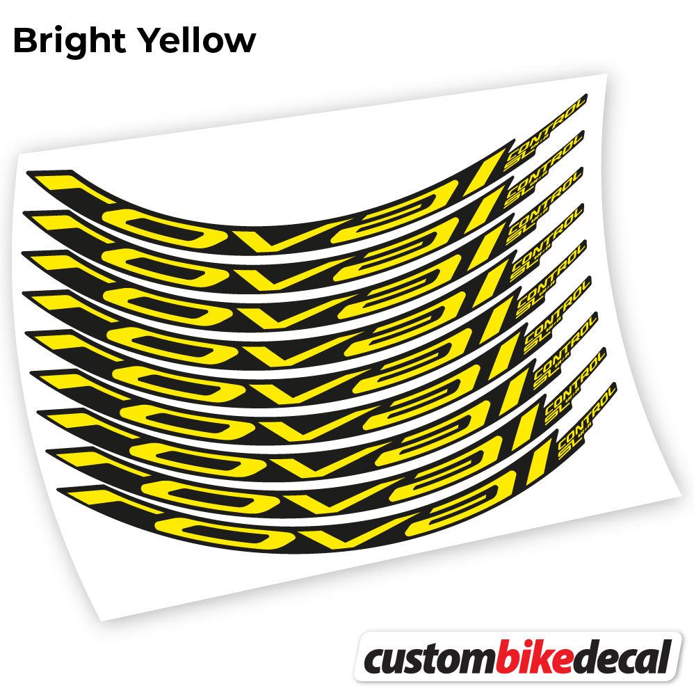 Adesivi Cerchi MTB Roval Control SL 2021 in vinile - Giallo