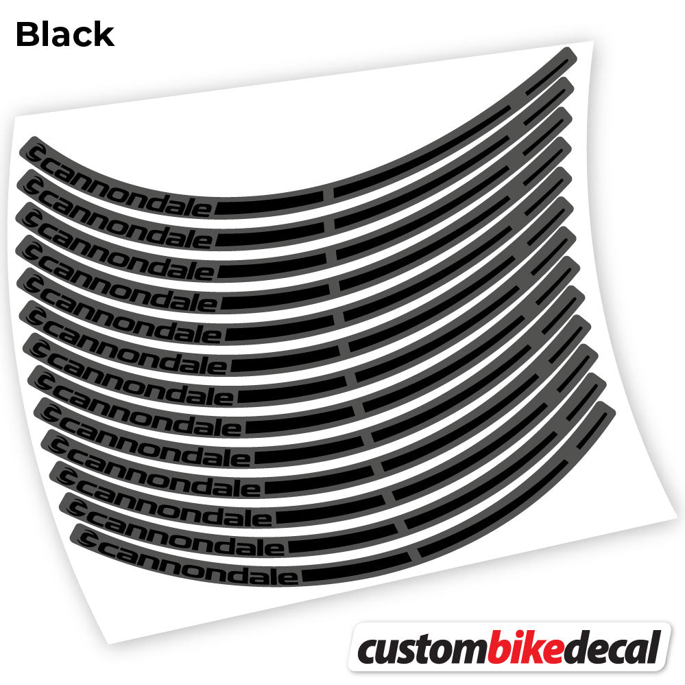 Adesivi Cerchi MTB cannondale in vinile - Nero Opaco+Nero Lucido