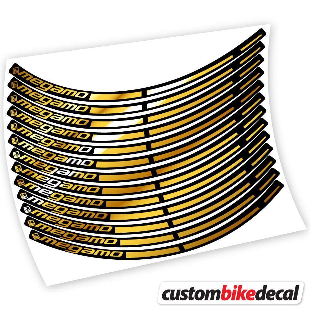 Adesivi Cerchi MTB Megamo in vinile - Oro Cromato