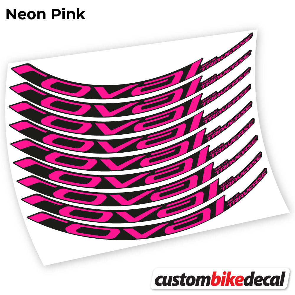 Adesivi Cerchi MTB Roval Traverse Carbon 2021 in vinile - Rosa Neon