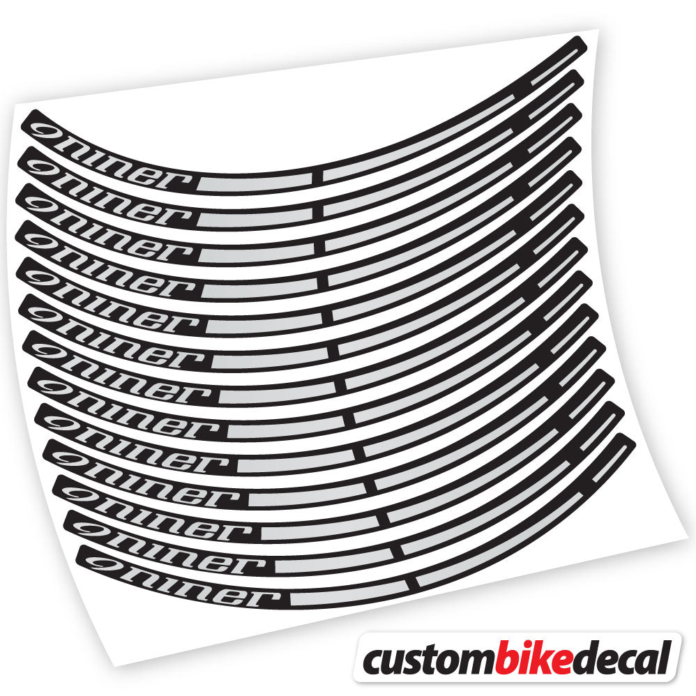 Adesivi Cerchi MTB Niner in vinile - Argento Chiaro