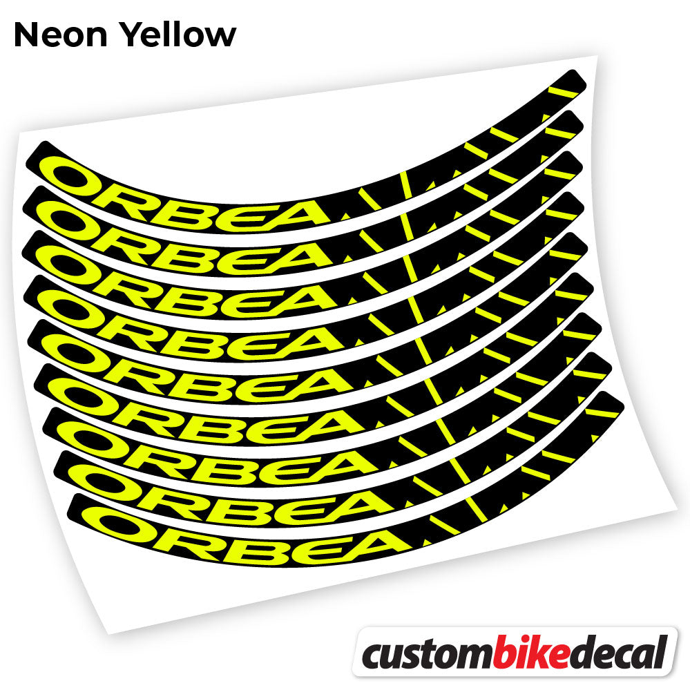 Adesivi Cerchi MTB Orbea Alma in vinile - Giallo Neon
