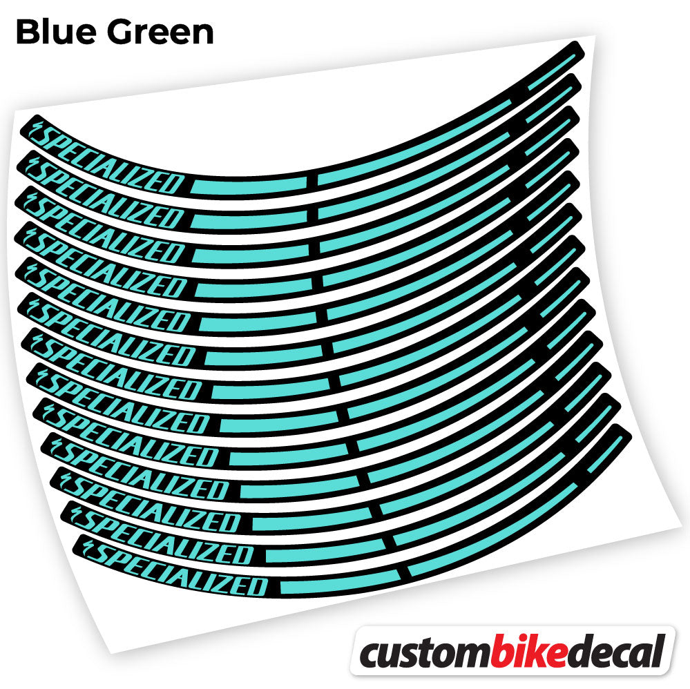 Adesivi Cerchi MTB Specialized in vinile - Verde Acqua