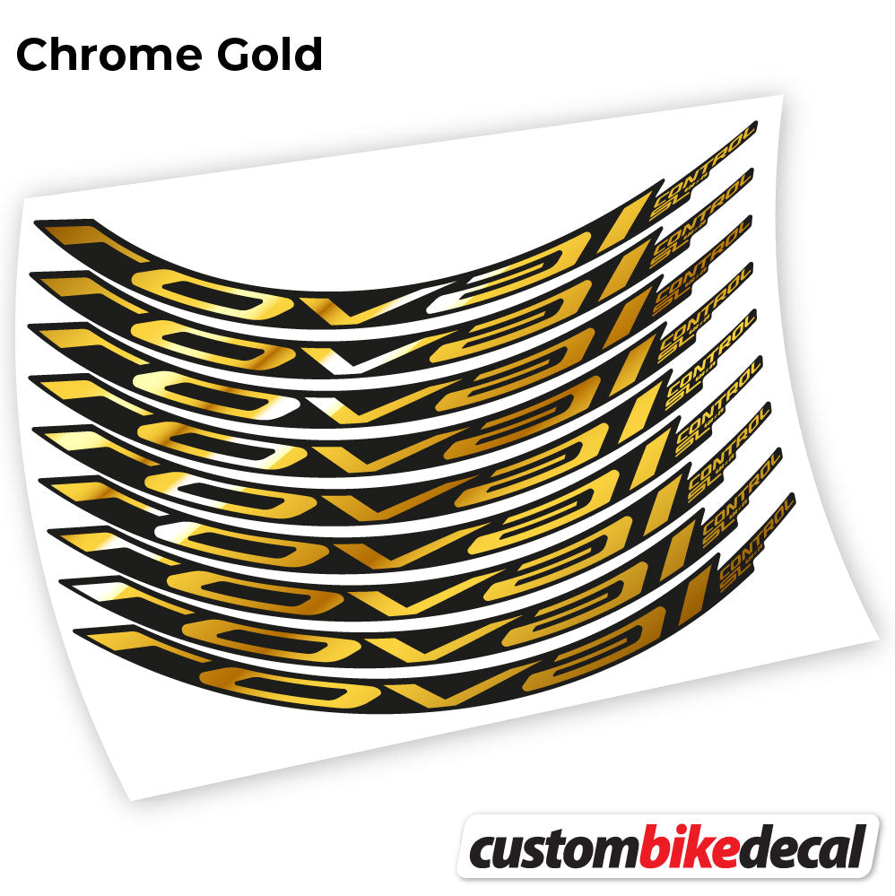 Adesivi Cerchi MTB Roval Control SL 2021 in vinile - Oro Cromato