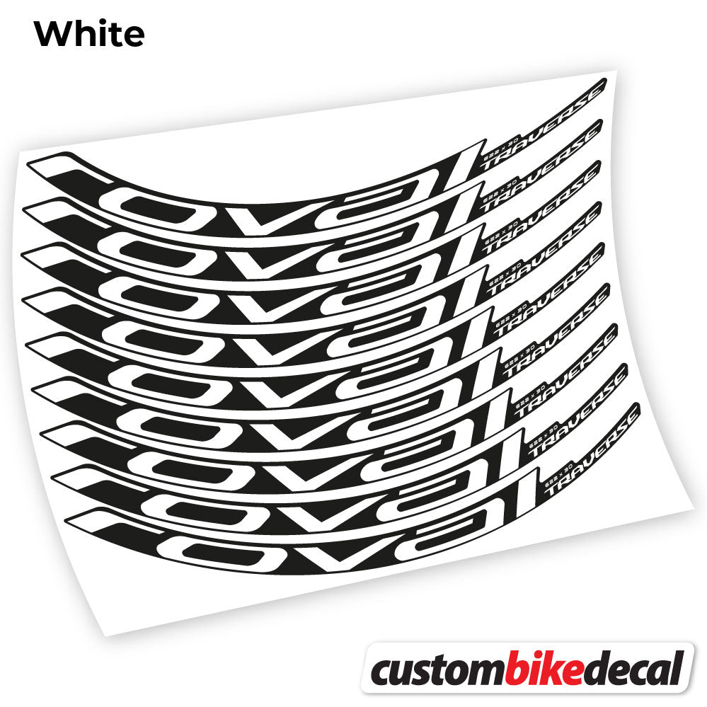 Adesivi Cerchi MTB Roval Traverse Carbon 2021 in vinile - Bianco