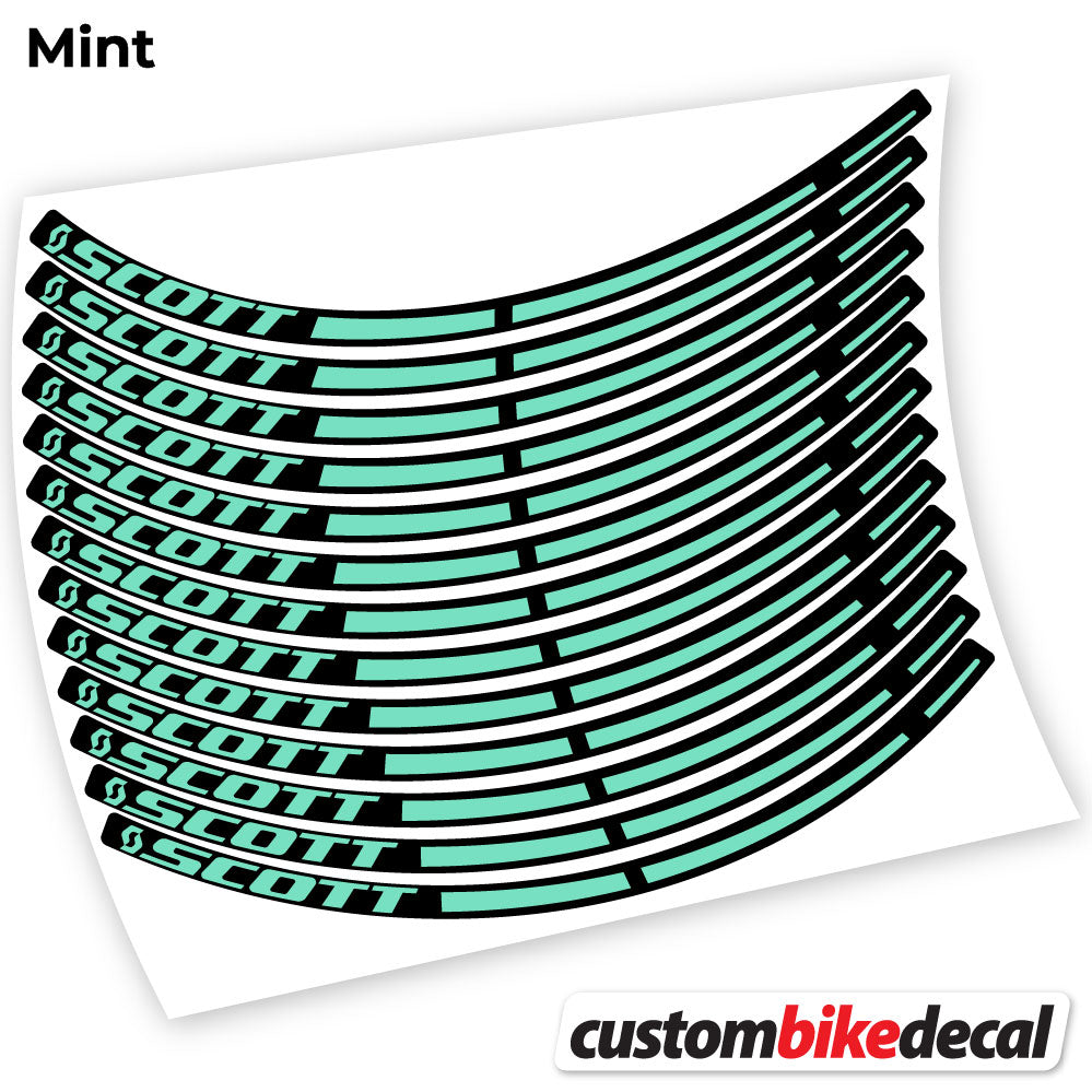 Adesivi Cerchi MTB Scott in vinile - Verde Menta