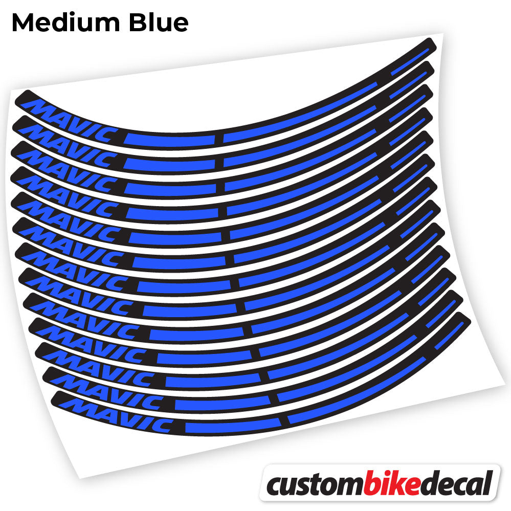 Adesivi Cerchi MTB Mavic in vinile - Blu Medio