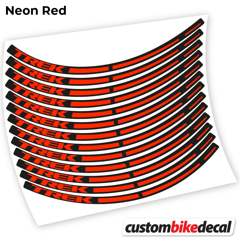 Adesivi Cerchi MTB Trek in vinile - Rosso Neon