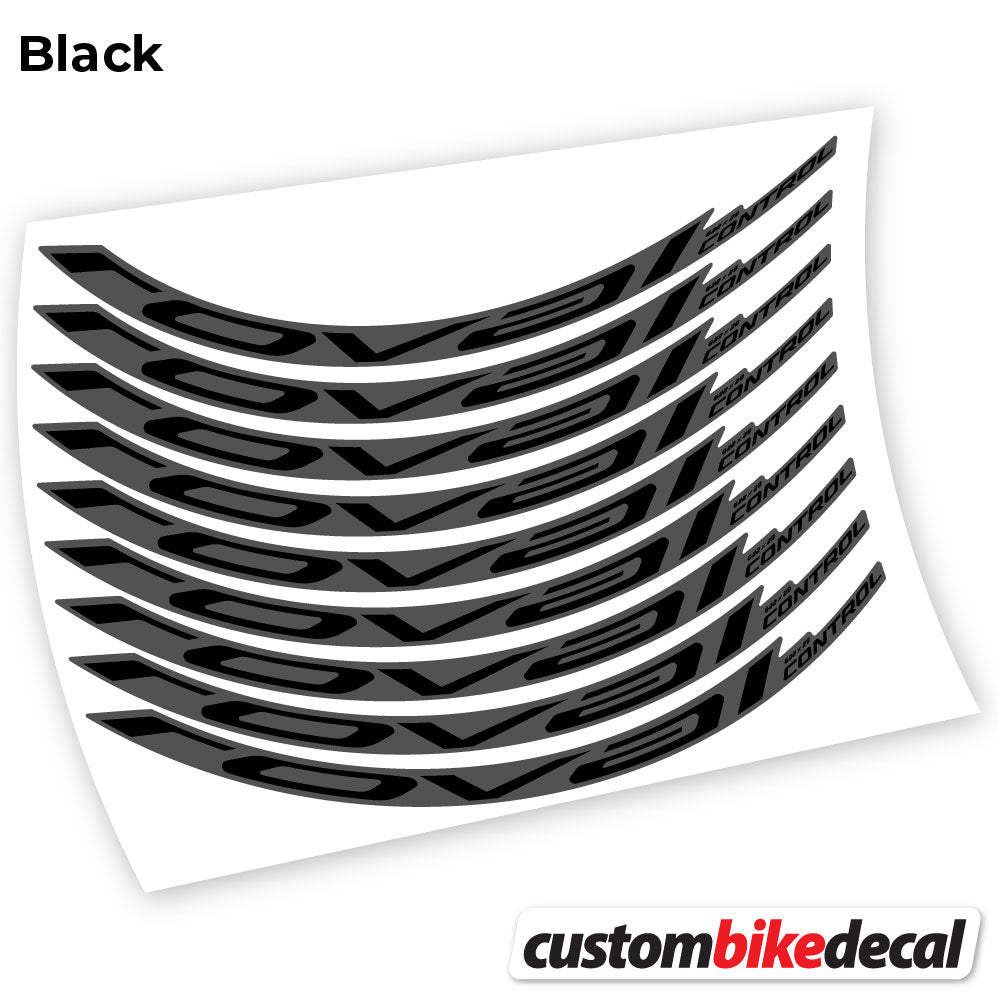 Adesivi Cerchi MTB Roval Control Carbon 2021 in vinile - Nero Opaco+Nero Lucido