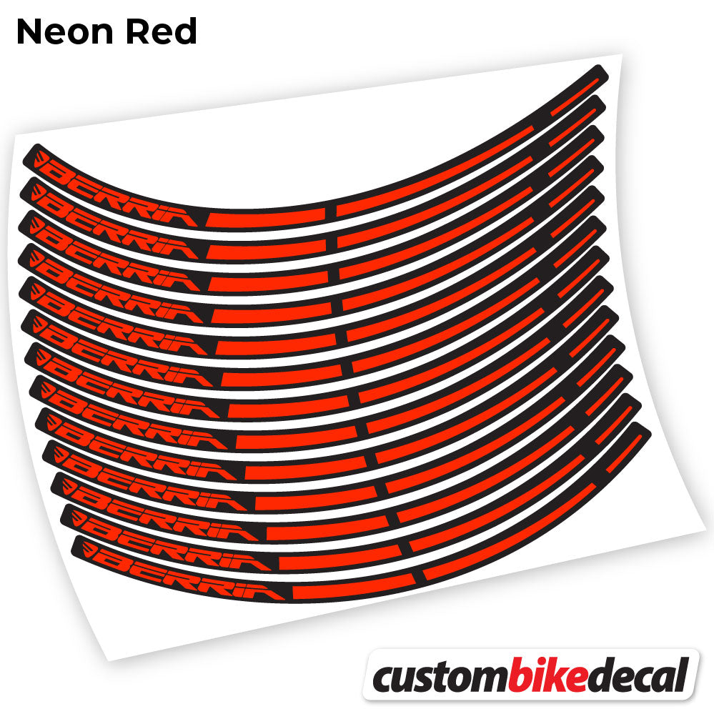 Adesivi Cerchi MTB Berria in vinile - Rosso Neon