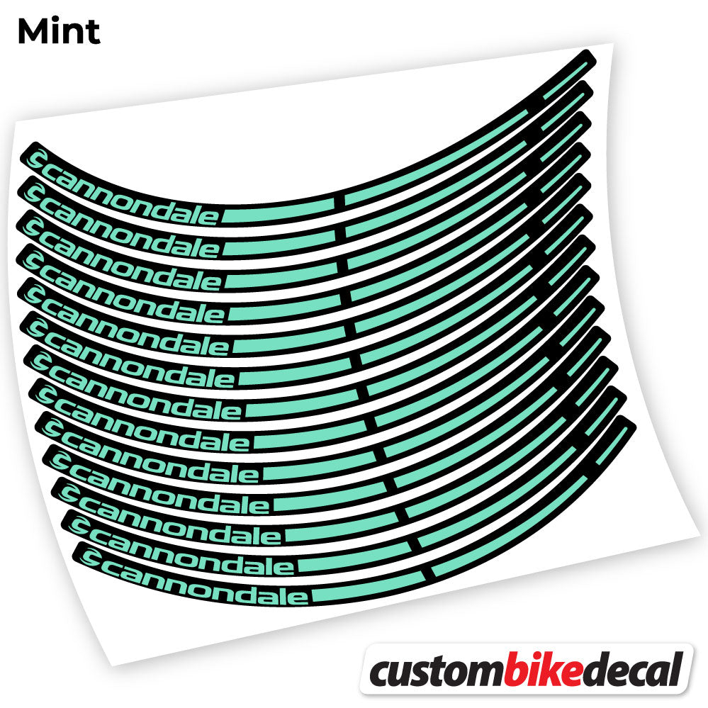 Adesivi Cerchi MTB cannondale in vinile - Verde Menta