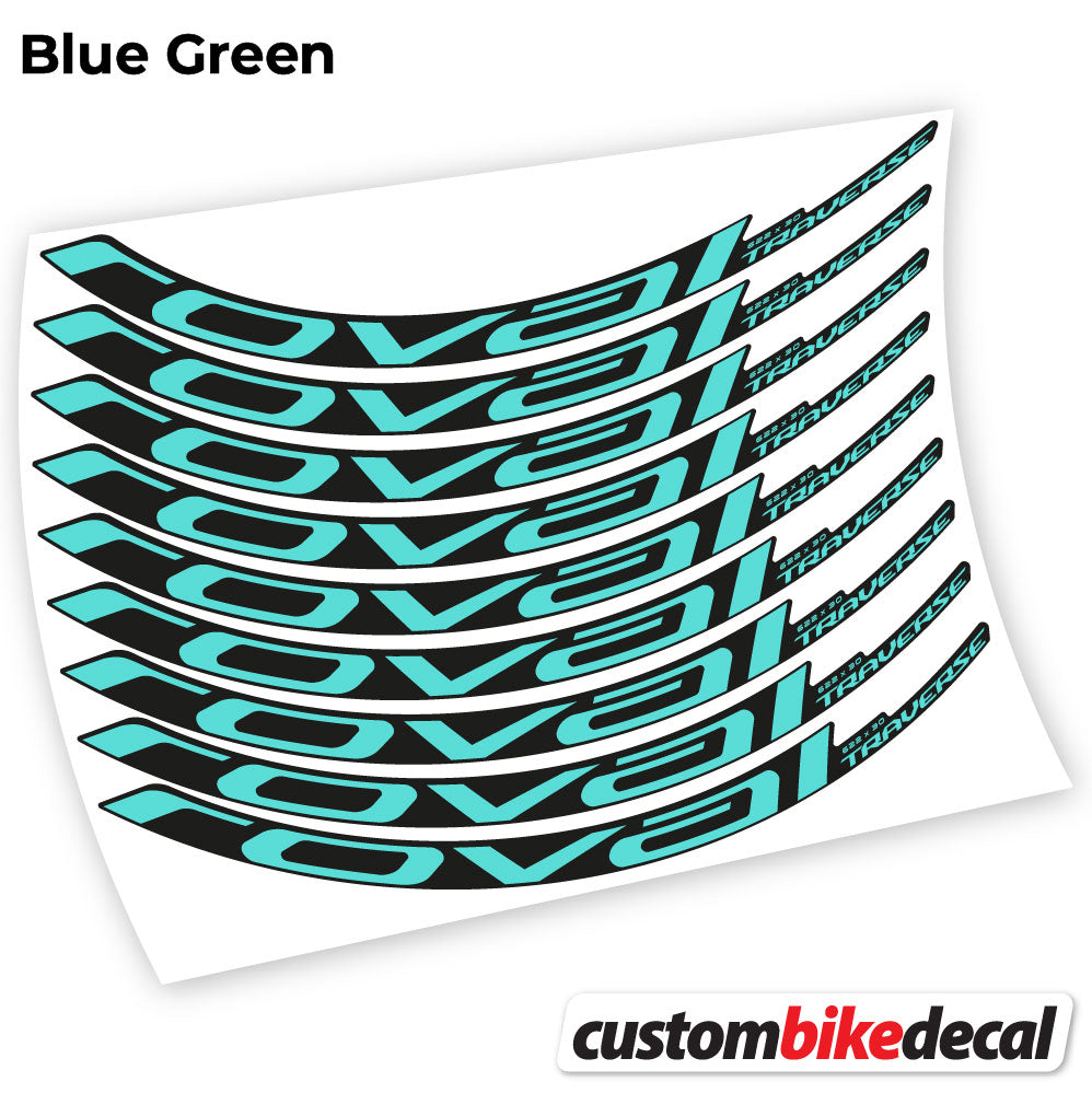 Adesivi Cerchi MTB Roval Traverse Carbon 2021 in vinile - Verde Acqua