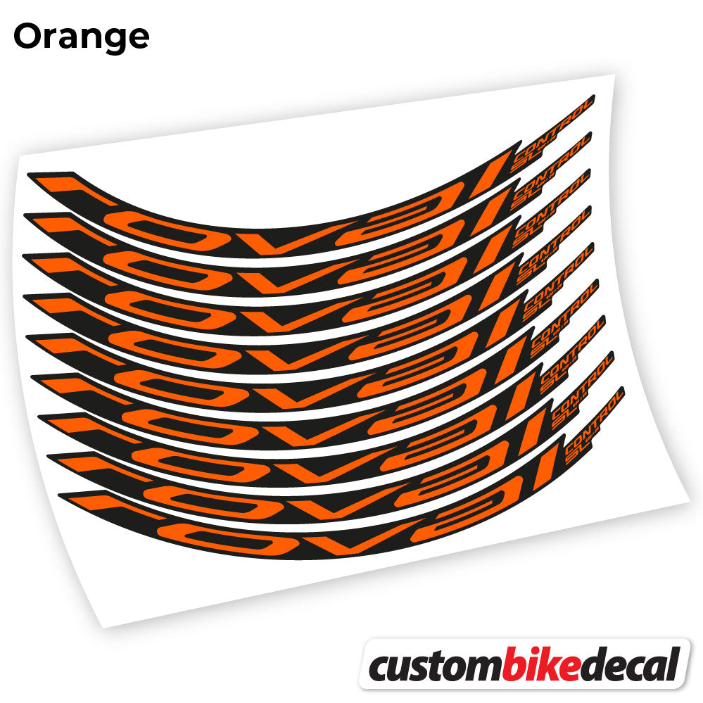 Adesivi Cerchi MTB Roval Control SL 2021 in vinile - Arancione