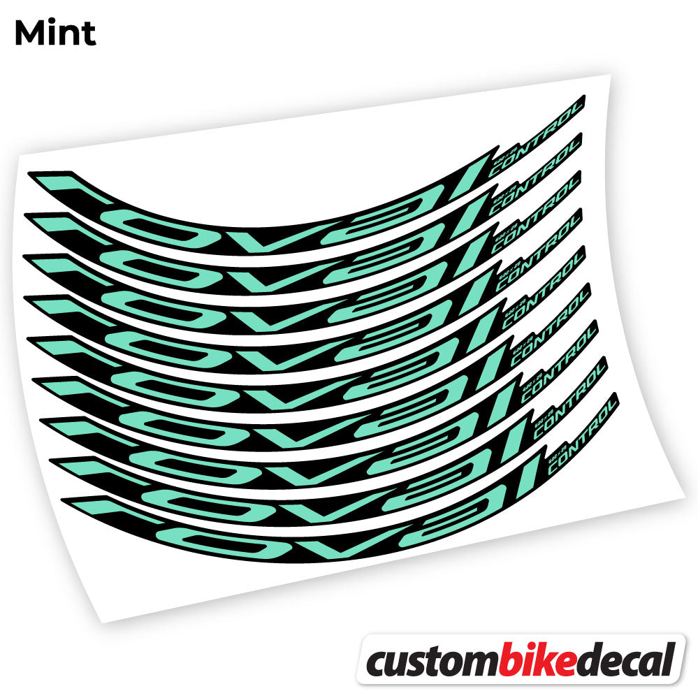 Adesivi Cerchi MTB Roval Control Carbon 2021 in vinile - Verde Menta