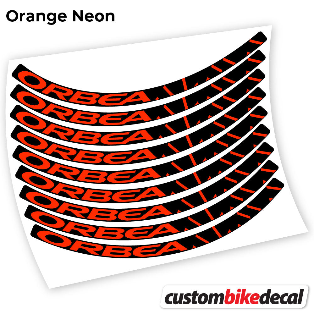 Adesivi Cerchi MTB Orbea Alma in vinile - Arancione Neon