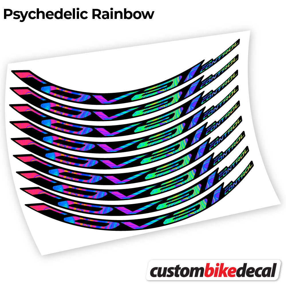 Adesivi Cerchi MTB Roval Control Carbon 2021 in vinile - Arcobaleno Psichedelico