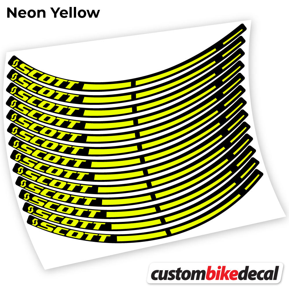 Adesivi Cerchi MTB Scott in vinile - Giallo Neon