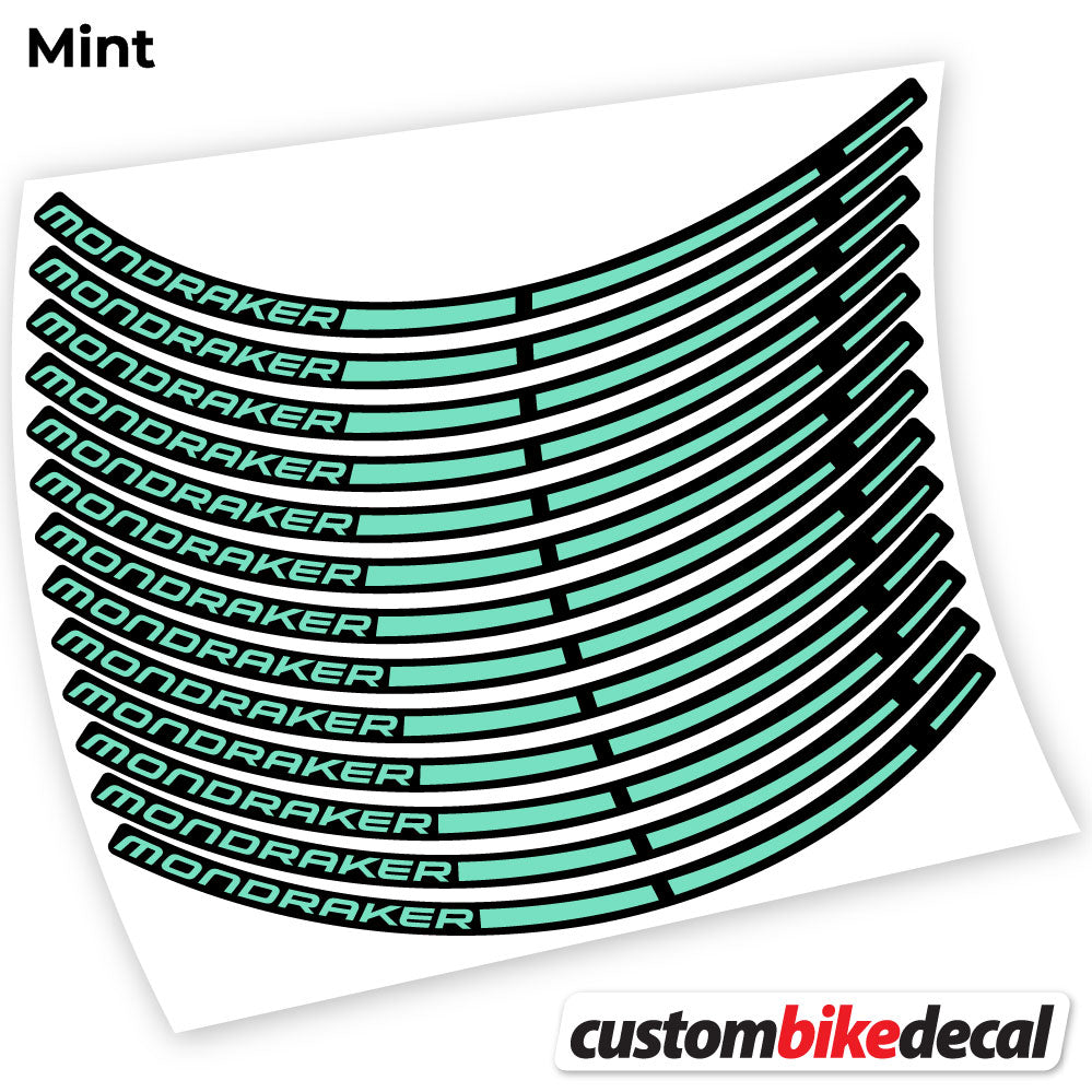 Adesivi Cerchi MTB Mondraker 29" in vinile - Verde Menta