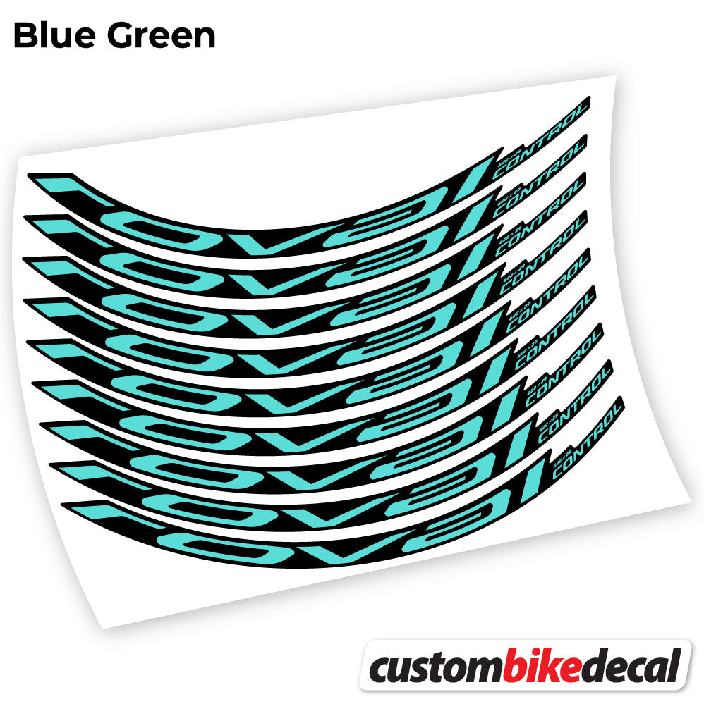 Adesivi Cerchi MTB Roval Control Carbon 2021 in vinile - Verde Acqua