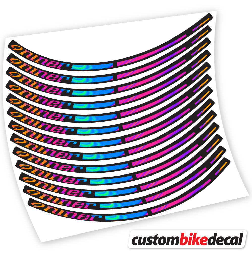 Adesivi Cerchi MTB Niner in vinile - Arcobaleno Psichedelico
