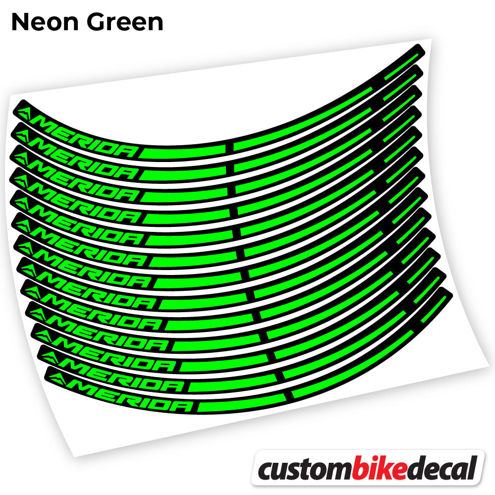 Adesivi Cerchi MTB Merida in vinile - Verde Neon
